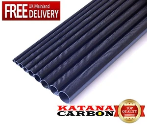 1 x 3k Carbon Fiber Tube OD 27mm x ID 25mm x 1000mm (1 m) (Roll Wrapped) Fibre - Picture 1 of 2