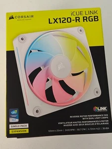 CORSAIR iCUE LINK LX120-R RGB 120mm PWM Reverse Fan Expansion - White - Reverse - Afbeelding 1 van 1