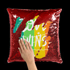 Love Wins Sequin Cushion Cover Red / White