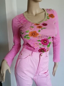 Bluse Gr. S M Shirt Vero Moda Damen geblümtes rosa Pailletten WUNDERSCHÖN BLUMEN - Bild 1 von 16