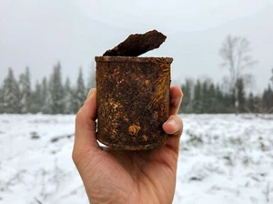 WWI ORIGINAL GERMAN RATION TIN CAN RELIC from CHRISTMAS BATTLES - Picture 1 of 5