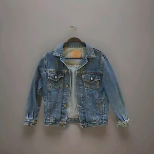 Levi's Denim Jacket 501 Sz.10 Kids Blue Vintage Made in Yugoslavia Retro - Picture 1 of 12