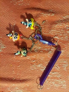 PowerPuff Mädchen Vintage Kunststoff Schlüsselanhänger Cartoon Netzwerk 90er Set kostenloser Versand 3 - Bild 1 von 21