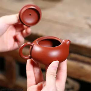 3.4oz Real Yixing Zisha Teapot Handmade Dahongpao Clay Ball Shaped Infuser Xishi - Picture 1 of 5