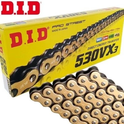 CATENA DI TRASMISSIONE DID X-RING 530 VX3 120 ZB GOLD  CON CHIUSURA A RIVETTO - Imagen 1 de 2