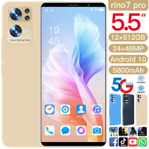 HOT Rino7 Pro Android System 10.0 Smartphone HD Screen 12 + 512GB Dual SIM