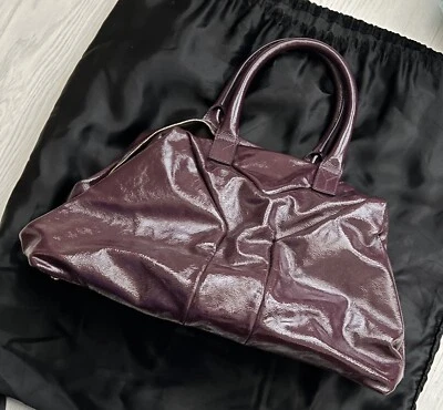 Подлинный YVES SAINT LAURENT PATENT большой легкий Y мешок сумка - Изображение 1 из 4