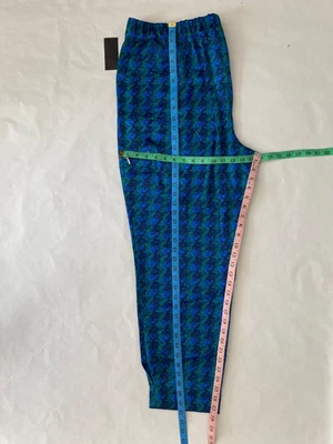 Isaac Mizrahi Live! Смешанные печати брюки синий зеленый Houndtooth пакеты плюс размер 1 X - Изображение 1 из 4