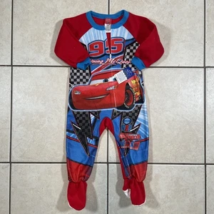 Disney Pixar Cars Toddler Boys Clothes Size 2T One Piece Fleece Footed Pajamas - Picture 1 of 13