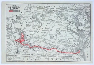 Virginian Railway - Original 1931 System Map by Poor's Publishing Co. - Picture 1 of 3