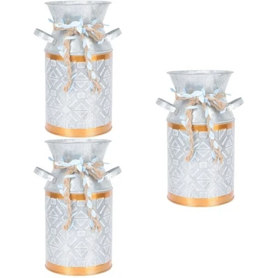  3 Pieces Metall Blumenständer Blumenvase Eimer Eisenblumenhalter - Bild 1 von 4