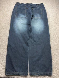 Y2K Raider Infamous Jeans Herren 38x32 Blau Skater Baggy Wide Leg Jnco Style - Bild 1 von 15