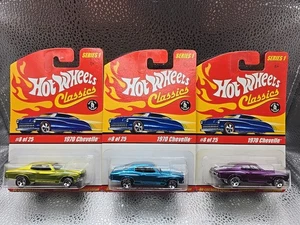 Hot Wheels Classics Series 1 - 1970 Chevelle #8 Of 25 Three Car Set - Picture 1 of 4