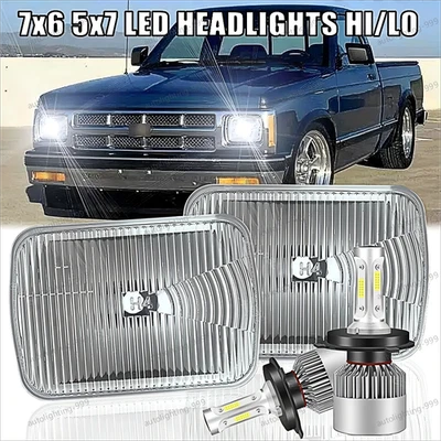 Par de faros LED de haz alto bajo de 5x7" 7x6"" pulgadas para camioneta Chevy S10 1982-1993 Foto 1 de 4