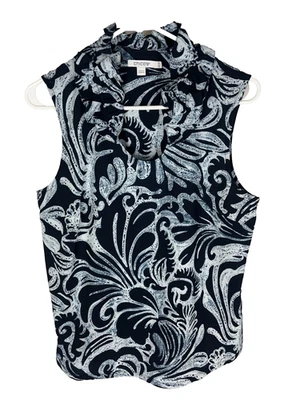 Top CHICO'S Talla 1.5 M/L Azul Mujer Tenis Golf Pickleball Sin Mangas Volantes Foto 1 de 4