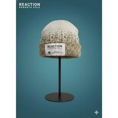 New Reaction Kenneth Cole Warmth Insulation Lined Beanie Gray Brown Hat OS - Image 1 of 4