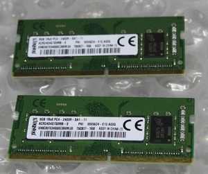 Matching Pair of Kingston 8gb PC4 2400r SO-Dimm Laptop Memory (16gb Total) - Picture 1 of 2