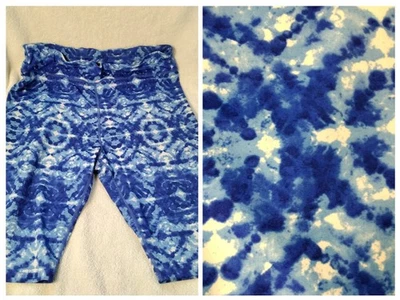 Pantalones Cortos de Bicicleta Coolibar Para Mujer Medianos Azul Tie Dye Atlético Cordón UPF 50 Foto 1 de 4