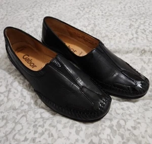 Gabor Damen Leder Comfort Flats Mock Lack Zehenhalbschuh schwarz Größe 5,5 - Bild 1 von 11