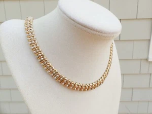 Ross Simons Diamante y Oro Amarillo Sobre Plata Eslabón Collar Riviere - Imagen 1 de 5