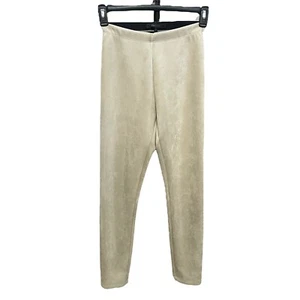 BCBG MaxAzria Faux Suede Leggings Small Cream Skinny Pull On Classic Minimalist - Picture 1 of 7