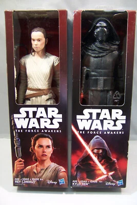 JUEGO DE FIGURAS DE ACCIÓN DE LUJO STAR WARS FORCE AWAKENS: REY JAKKU & KYLO REN 12 pulgadas NUEVO Foto 1 de 4