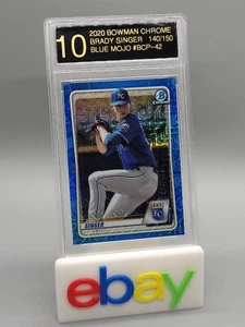 2020 Bowman Chrome Kansas City Royals BRADY SINGER #BCP-42 blue mojo /150 LRG 10 - Picture 1 of 3