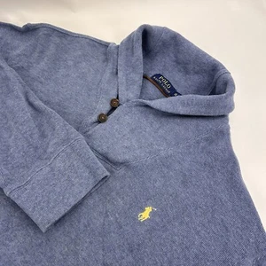 Polo Ralph Lauren Men's Powder Blue Cotton Long Sleeve Shal Sweater XXL - Picture 1 of 6