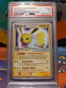 PSA 5 Jolteon EX 109 2007 Pokemon World Championships Flyvees Legendary Ascent ⚡ - Picture 1 of 3
