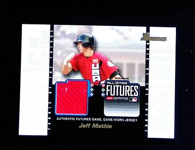2003 Bowman Draft Picks & Prospects JEFF MATHIS Futures Game Worn Used Jersey! - Image 1 of 2