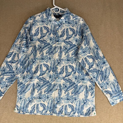 Daniel Crémieux Classics Men Size XXL Floral Linen Long Sleeve Casual Shirt - Image 1 of 4