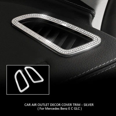 Cubierta adhesiva decoración salida de aire coche diamante Bling para Mercedes Benz E C GLC Foto 1 de 4