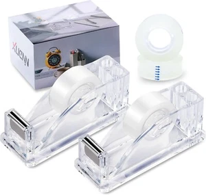 2-Piece Acrylic Tape Dispenser Desk - Durable, Stylish, and Versatile for Home - Picture 1 of 9