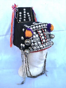 Hand-crafted Akha Tribal Headdress/Thai Traditional Folk Costume hat - Picture 1 of 9