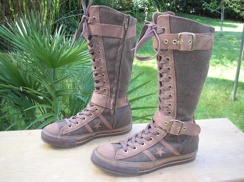 Originali Converse Chucks Taylor sneaker BOOTS taglia 40 marrone cerniera TOP