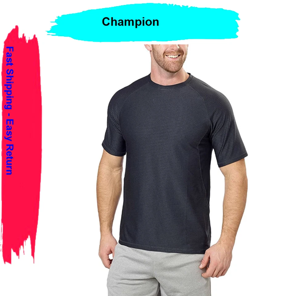 Champion Mens Performance Active Shirt Black Heather Size M