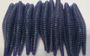 3,5 IN RINGWORM'S (JUNE BUG) DROP SHOT/Finesse Worms - SALT, HEAVY GARLC 20 CT - Bild 1 von 3