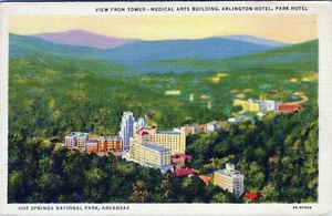 Medical Arts Building Arlinton Hotel Park Hotel Arkansas Postcard Unposted - Picture 1 of 2