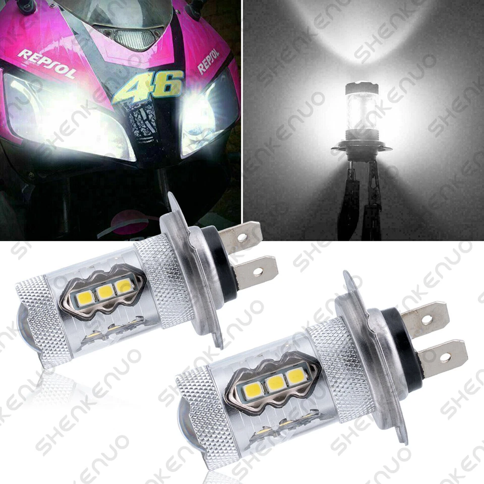 Super White H7 16 LED Bulbs Headlight For Honda Goldwing GL1800 ABS Goldwing F6B - Изображение 1 из 4