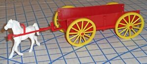 Vintage Multiple MPC Horse Drawn Plastic Wagon 1 Horse with Single Hitch VG