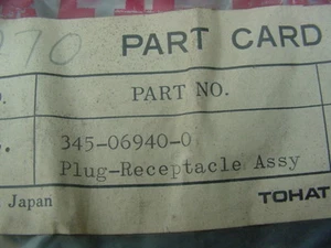 New TOHATSU NISSAN Plug Receptacle Ass'Y 345-06940-0    C16 - Picture 1 of 2