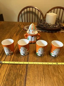 Antique Clown Citrus Juice Set & Four Juice Tumblers 1930's Japan - Picture 1 of 22