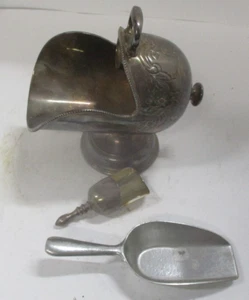 Antique Silver Sugar Scuttle Salt Pig With Scoop EPOC 1009 England Pedestal - Picture 1 of 8