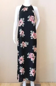 NWT Katherine Barclay Montreal Floral Print Maxi Dress Halter Casual Summer 0 Xs - Picture 1 of 5