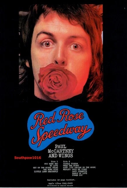 1973 Paul McCartney & Wings "Red Rose Speedway" Release Industry Promo Ad Print - Image 1 of 1