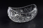 Antique ABP EAPG Clear Crystal Cut Glass Kidney Boat Bowl | 8" x 4.75" x 5"
