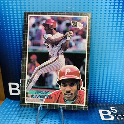 1985 DONRUSS Action All-Star Jumbo 3 1/2"x5" Card # 56 - JUAN SAMUEL -Phils - Image 1 of 2