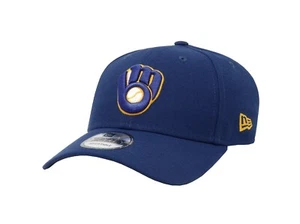 New Era 9Forty Men Women Cap Milwaukee Brewers League Royal Blue Adjustable Hat - Picture 1 of 5