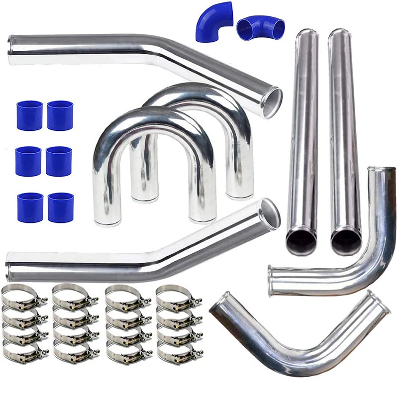 KIT DE TUBERÍA INTERCOOLER ALUMINIO UNIVERSAL AZUL 2.5" 2.50 + SILICONA + ABRAZADERA Foto 1 de 4