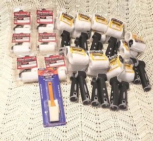 Paint Supplies (Small) 16 Trim Roller Set-6 3pc Sets-& 1- 2pc Paint Pads All New - Picture 1 of 14
